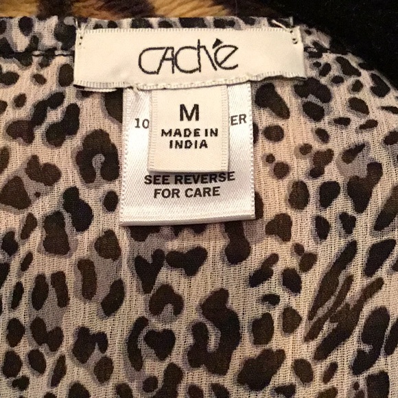 Cache Boho Leopard Print Top w/ Chains - Picture 6 of 7